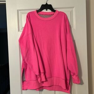 Aerie Oversized Fleece Neon Pink